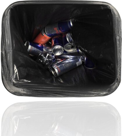 Discountershop Prullenbak set van 3 - 18L Afvalscheidingsbakken met schommeldeksel - Zwart - 42x22x16 cm - Ideaal voor Afvalbeheer