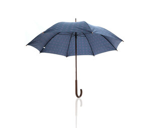 Discountershop Dark Blue Strong Folding Umbrella with Tartan Check | Windproof Umbrella with Wooden Hook | Compact & Durable | 105cm Diameter Discountershop Dark Blue Strong Folding Umbrella with Tartan Check | Windproof Umbrella with Wooden Hook | Compact & Durable | 105cm Diameter