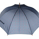Discountershop Dark Blue Strong Folding Umbrella with Tartan Check | Windproof Umbrella with Wooden Hook | Compact & Durable | 105cm Diameter