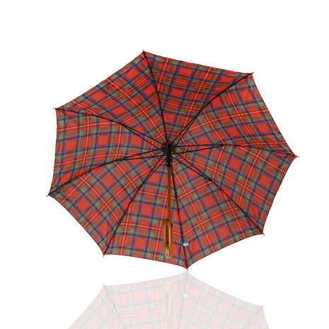 Discountershop Paraplu met Schotse Ruit - Rood - Ø 105cm - Tartan Paraplu met Houten Handvat - Automatische Openen & Windbestendig Discountershop Paraplu met Schotse Ruit - Rood - Ø 105cm - Tartan Paraplu met Houten Handvat - Automatische Openen & Windbestendig