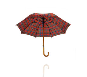 Discountershop Paraplu met Schotse Ruit - Rood - Ø 105cm - Tartan Paraplu met Houten Handvat - Automatische Openen & Windbestendig Discountershop Paraplu met Schotse Ruit - Rood - Ø 105cm - Tartan Paraplu met Houten Handvat - Automatische Openen & Windbestendig