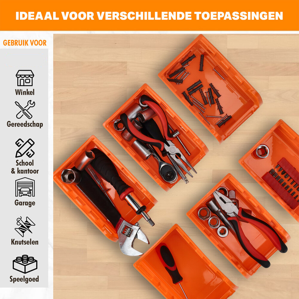 Discountershop Gereedschapswand Opbergsysteem – 8 Uitschuifbare Lades voor Schuur, Kantoor en Keukenkast – Inclusief Bevestigingsmateriaal