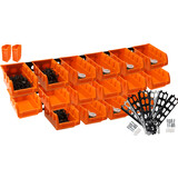 Discountershop 16-piece Wall Rack Storage System - Modular Storage Solution for Tools, Screws and Nails - Ideal for Workshop, Shed, Office & Kitchen Cabinet - Includes Screws and Plugs Discountershop 16-piece Wall Rack Storage System - Modular Storage Solution for Tools, Screws and Nails - Ideal for Workshop, Shed, Office & Kitchen Cabinet - Includes Screws and Plugs