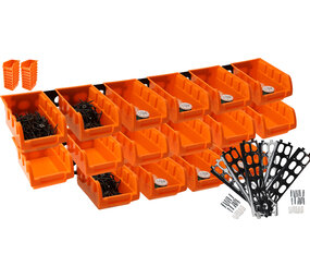 Discountershop 16-piece Wall Rack Storage System - Modular Storage Solution for Tools, Screws and Nails - Ideal for Workshop, Shed, Office & Kitchen Cabinet - Includes Screws and Plugs Discountershop 16-piece Wall Rack Storage System - Modular Storage Solution for Tools, Screws and Nails - Ideal for Workshop, Shed, Office & Kitchen Cabinet - Includes Screws and Plugs