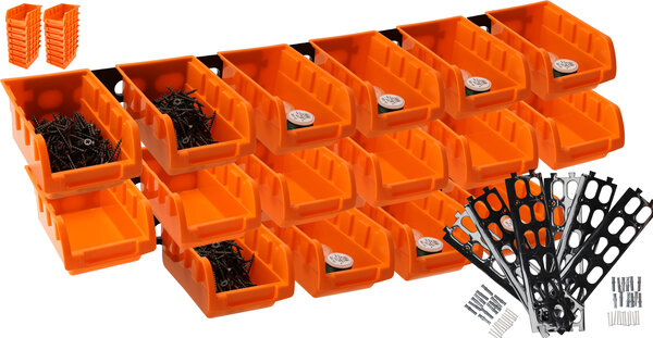 Discountershop 16-piece Wall Rack Storage System - Modular Storage Solution for Tools, Screws and Nails - Ideal for Workshop, Shed, Office & Kitchen Cabinet - Includes Screws and Plugs Discountershop 16-piece Wall Rack Storage System - Modular Storage Solution for Tools, Screws and Nails - Ideal for Workshop, Shed, Office & Kitchen Cabinet - Includes Screws and Plugs