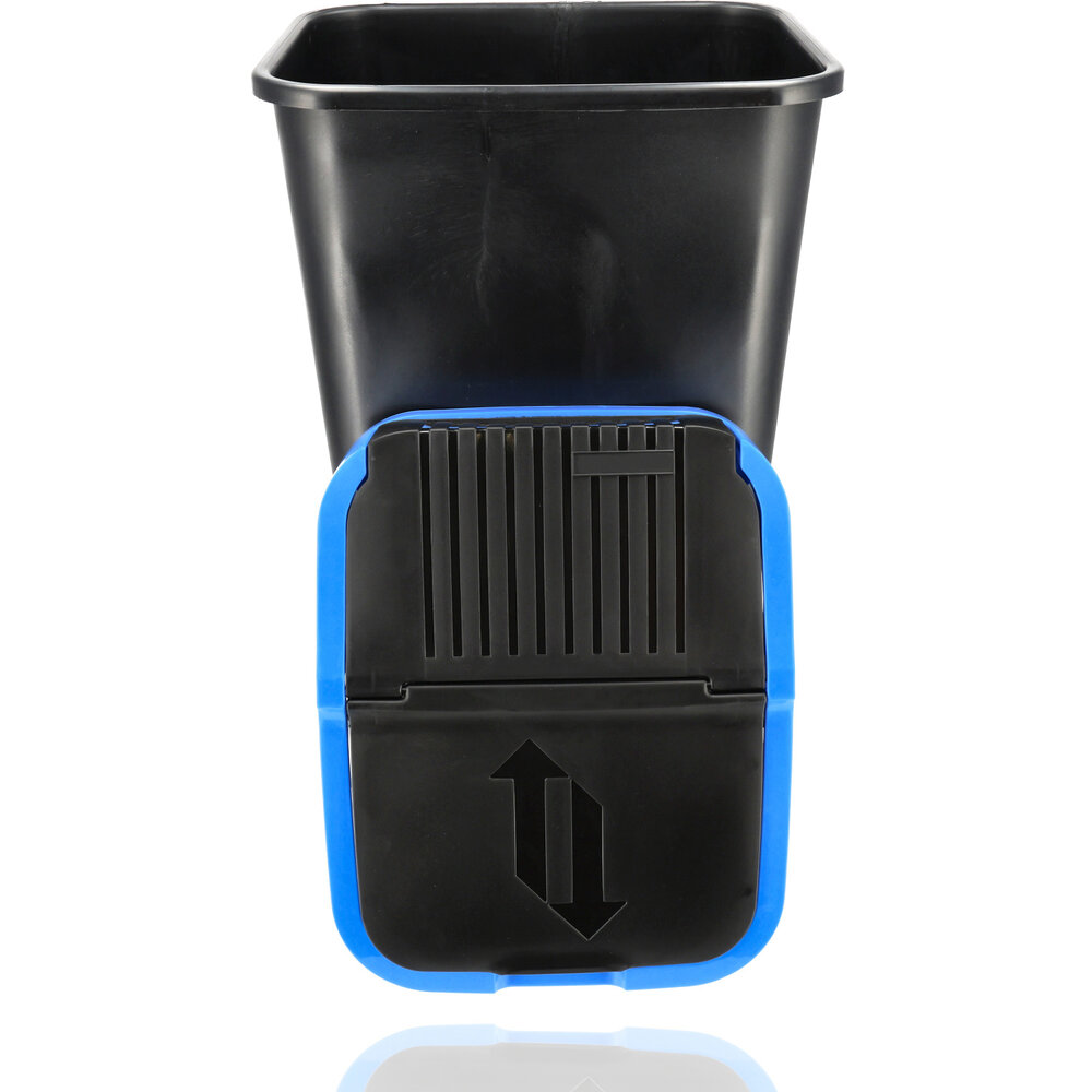 Discountershop Trash Bin Sorting Waste Bins 35L - 3-piece Waste Separation Bin with Swing Lid - Black Sorting Waste Bin