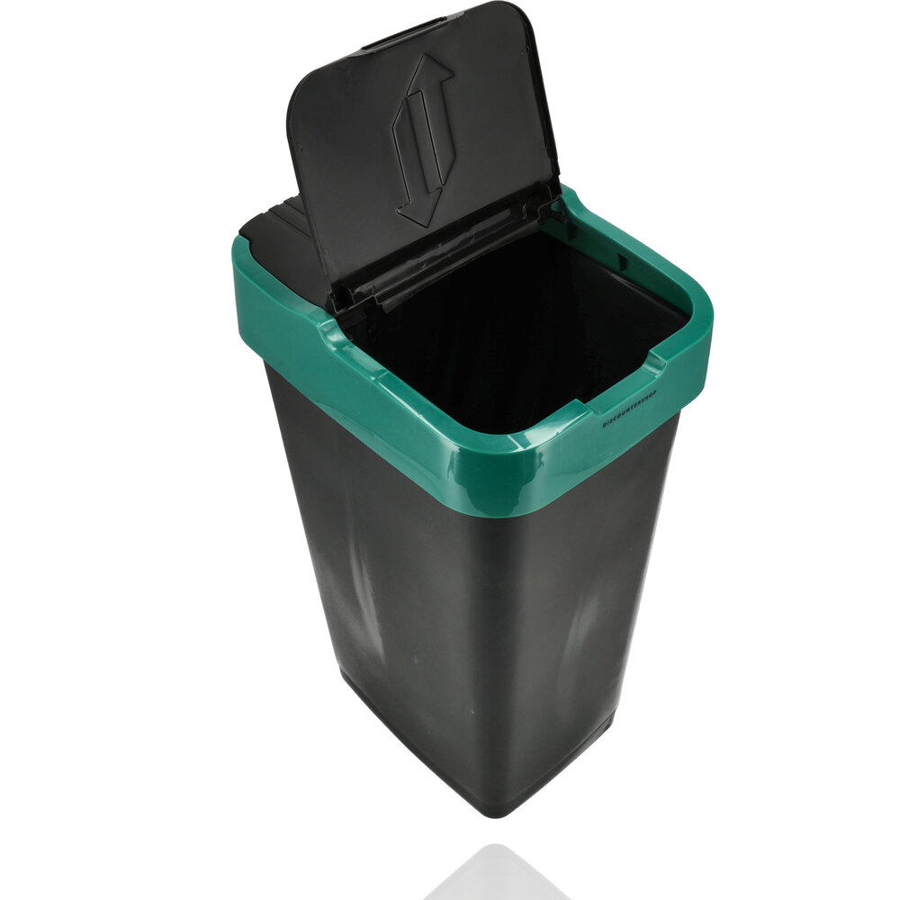 Discountershop Trash Bin Sorting Waste Bins 35L - 3-piece Waste Separation Bin with Swing Lid - Black Sorting Waste Bin