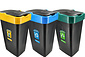 Trash Bin Sorting Waste Bins 35L - 3-piece Waste Separation Bin with Swing Lid - Black Sorting Waste Bin Trash Bin Sorting Waste Bins 35L - 3-piece Waste Separation Bin with Swing Lid - Black Sorting Waste Bin