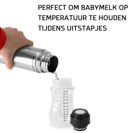 Discountershop Thermosfles 1 Liter – Babymelk Warm Houden – 8 uur Warm, 4 uur Koud – RVS Isoleerfles voor Babyvoeding, Koffie & Thee – Waterfilters en Drinkflessen - Dubbelwandige Thermosfles voor Kamperen en Outdoor