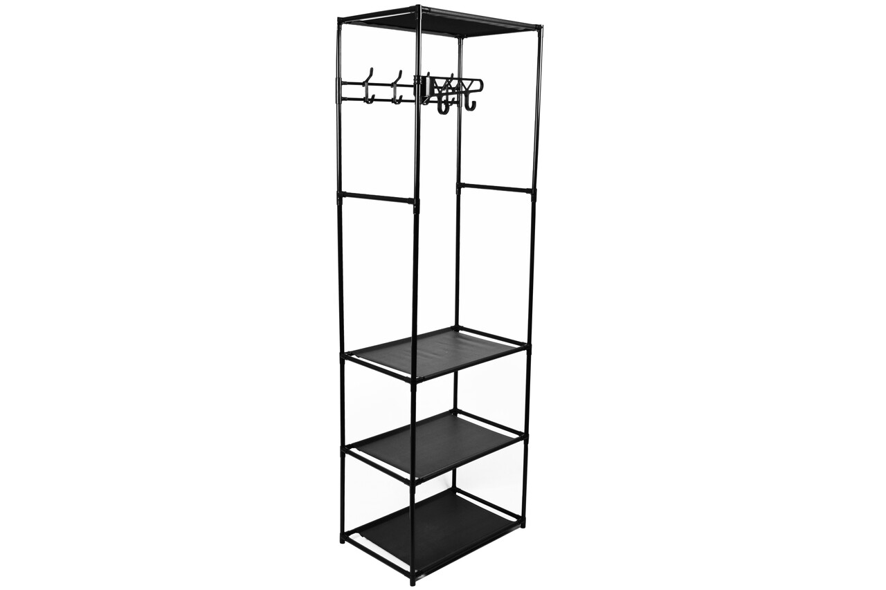 Discountershop Storage rack with coat rack 170x54x36cm | Shelving unit and Wall cabinet with Hooks - Ideal for Hallway, Hallway and Bedroom Discountershop Storage rack with coat rack 170x54x36cm | Shelving unit and Wall cabinet with Hooks - Ideal for Hallway, Hallway and Bedroom