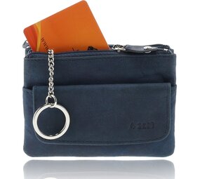 4 East 4East® Key Pouch Wallet - Blue | Leather Key Case with Zipper | RFID Card Holder and Key Organizer | Unisex 4 East 4East® Key Pouch Wallet - Blue | Leather Key Case with Zipper | RFID Card Holder and Key Organizer | Unisex