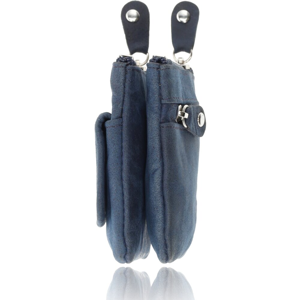 4 East 4East® Key Pouch Wallet - Blue | Leather Key Case with Zipper | RFID Card Holder and Key Organizer | Unisex 4 East 4East® Key Pouch Wallet - Blue | Leather Key Case with Zipper | RFID Card Holder and Key Organizer | Unisex