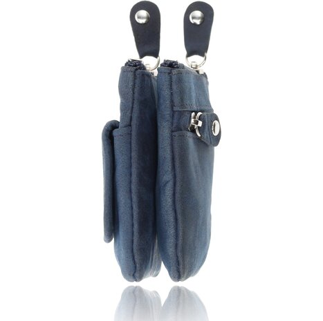 4 East 4East® Sleuteletui Portemonnee - Blauw | Leren Sleuteletui met Rits | RFID Pasjeshouder en Sleutel Organizer | Uniseks 4 East 4East® Sleuteletui Portemonnee - Blauw | Leren Sleuteletui met Rits | RFID Pasjeshouder en Sleutel Organizer | Uniseks