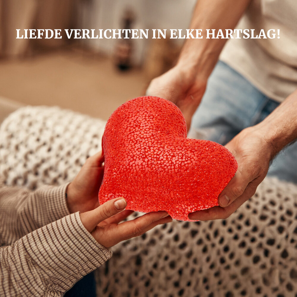 Discountershop Led Lamp Hartvorm - Kleurrijk Nachtlampje voor Thuis, Bar & Café | Valentijnsdag, Bruiloft & Feestdecoratie | LED Tafellamp