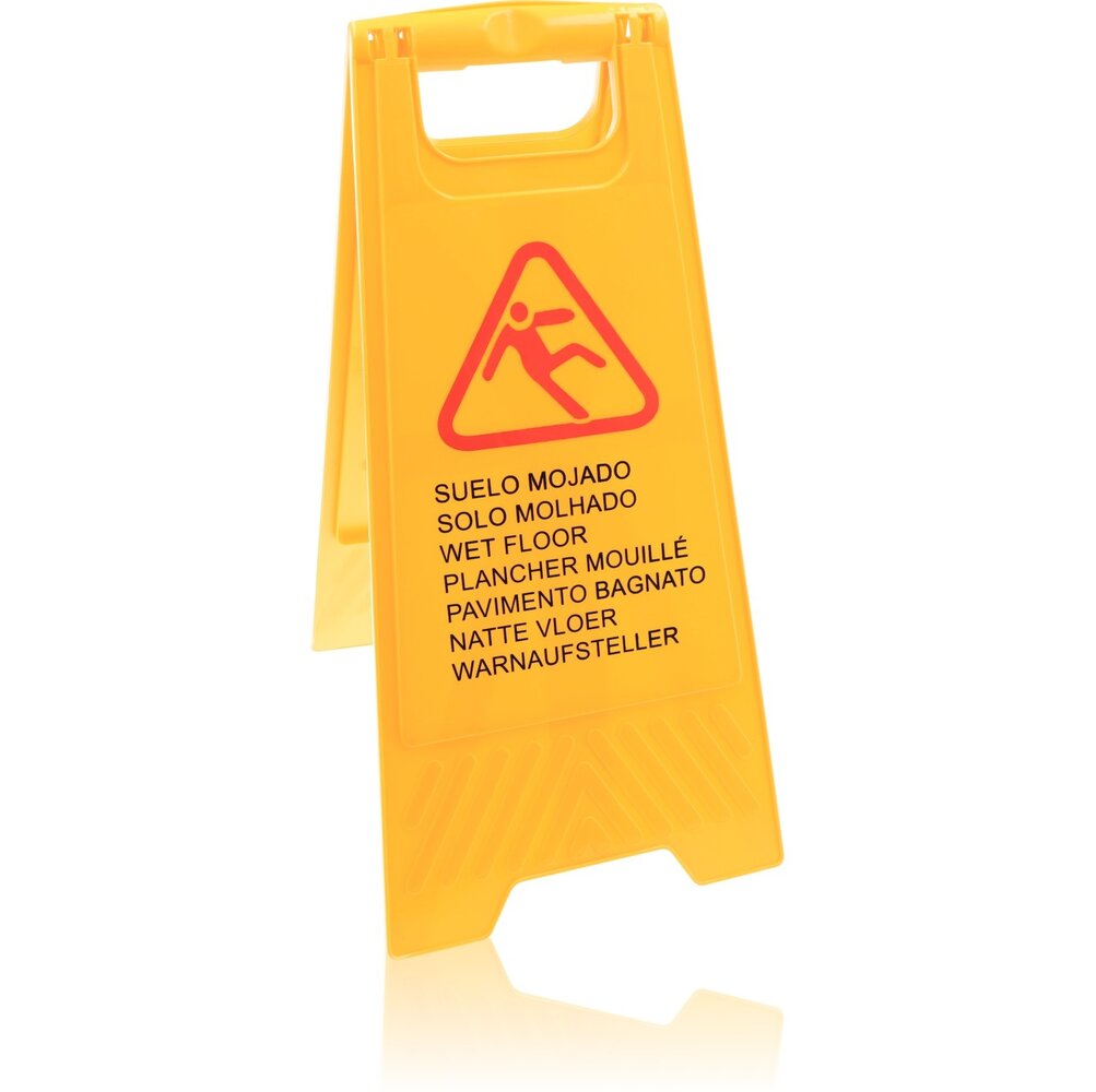 Discountershop Set of 2 Wet Floor Warning Boards - Yellow Safety Signs in 7 Languages | Foldable and Two-Sided Discountershop Set of 2 Wet Floor Warning Boards - Yellow Safety Signs in 7 Languages | Foldable and Two-Sided