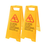 Discountershop Set of 2 Wet Floor Warning Boards - Yellow Safety Signs in 7 Languages | Foldable and Two-Sided Discountershop Set of 2 Wet Floor Warning Boards - Yellow Safety Signs in 7 Languages | Foldable and Two-Sided