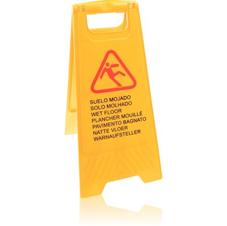 Discountershop Set of 3 Wet Floor Warning Boards - Bright Yellow Safety Signs with Text in 7 Languages | Foldable, Compact, and Perfect for Cleaning Safety Discountershop Set of 3 Wet Floor Warning Boards - Bright Yellow Safety Signs with Text in 7 Languages | Foldable, Compact, and Perfect for Cleaning Safety