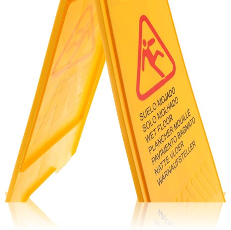 Discountershop Set of 3 Wet Floor Warning Boards - Bright Yellow Safety Signs with Text in 7 Languages | Foldable, Compact, and Perfect for Cleaning Safety Discountershop Set of 3 Wet Floor Warning Boards - Bright Yellow Safety Signs with Text in 7 Languages | Foldable, Compact, and Perfect for Cleaning Safety