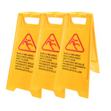 Discountershop Set of 3 Wet Floor Warning Boards - Bright Yellow Safety Signs with Text in 7 Languages | Foldable, Compact, and Perfect for Cleaning Safety Discountershop Set of 3 Wet Floor Warning Boards - Bright Yellow Safety Signs with Text in 7 Languages | Foldable, Compact, and Perfect for Cleaning Safety