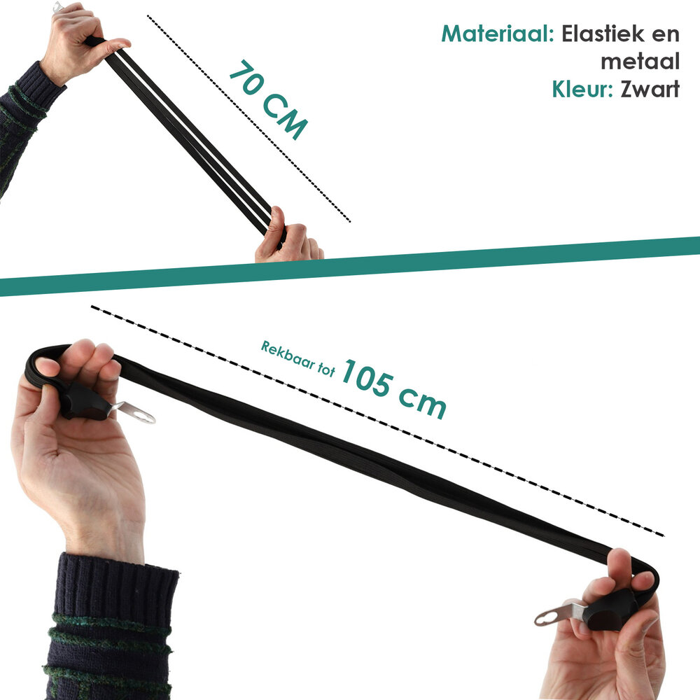 Discountershop Adjustable Bungee Cord with Hooks - Elastic Luggage Tie Down Straps for Bike and Motorcycle | Stretchable Bungee Cord 70cm/26-28 Inch with Metal Hooks