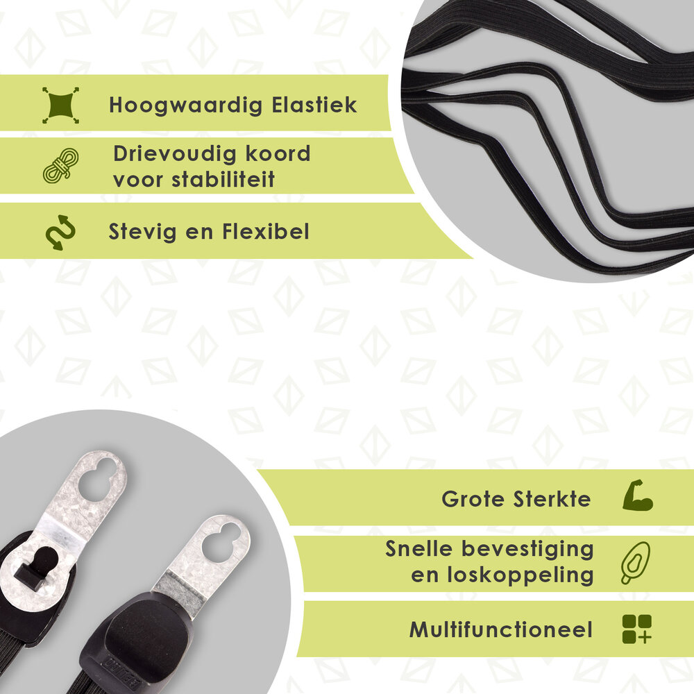 Discountershop Adjustable Bungee Cord with Hooks - Elastic Luggage Tie Down Straps for Bike and Motorcycle | Stretchable Bungee Cord 70cm/26-28 Inch with Metal Hooks