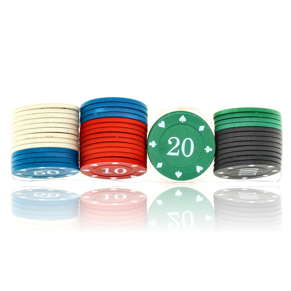 Discountershop Poker Set - 48 Poker Chips | Complete Poker Set for Card Games and Casino | Poker Chips for Poker Games and Home Use Discountershop Poker Set - 48 Poker Chips | Complete Poker Set for Card Games and Casino | Poker Chips for Poker Games and Home Use
