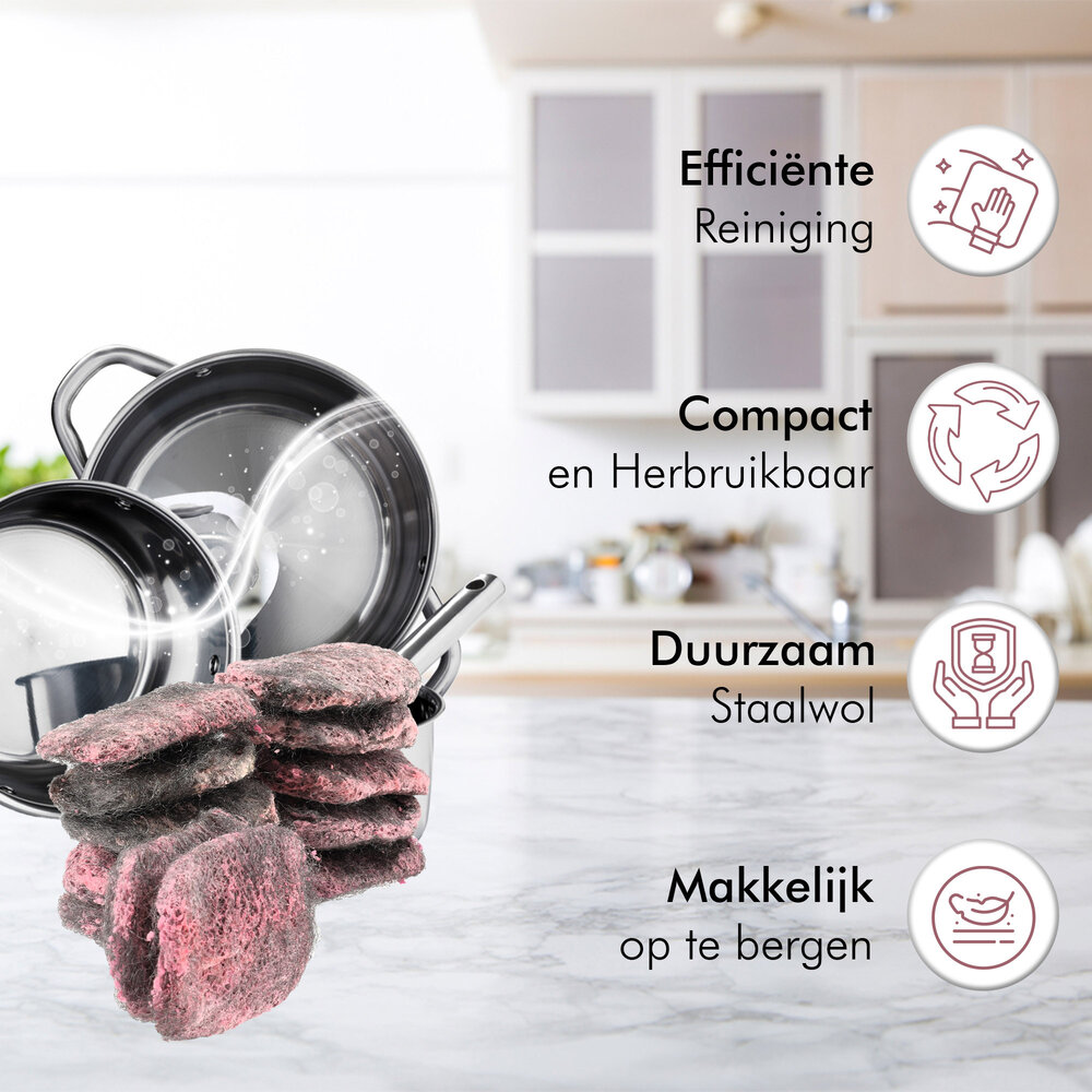 Discountershop Scrubber Sponge 6 Pack - Steel Wool Cleaning Sponge for Tough Dirt | Stainless Steel Scouring Sponge | Kitchen Cleaning Sponge for Hard-to-Clean Surfaces Discountershop Scrubber Sponge 6 Pack - Steel Wool Cleaning Sponge for Tough Dirt | Stainless Steel Scouring Sponge | Kitchen Cleaning Sponge for Hard-to-Clean Surfaces