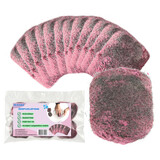 Discountershop Grijs & Roze Schapenwol Zeepsponzen | 6.5cm x 5.5cm x 0.8cm | 12 Stuks | Eco Friendly Non-Scratch Duurzaam | Voor Keukengerei en Vaste Zeep