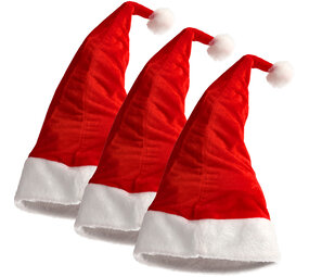 Discountershop Set of 3 Luxury Unisex Christmas Hats - Plush Red/White - For Children & Adults - 100% Polyester - Perfect for Festive Occasions Discountershop Set of 3 Luxury Unisex Christmas Hats - Plush Red/White - For Children & Adults - 100% Polyester - Perfect for Festive Occasions
