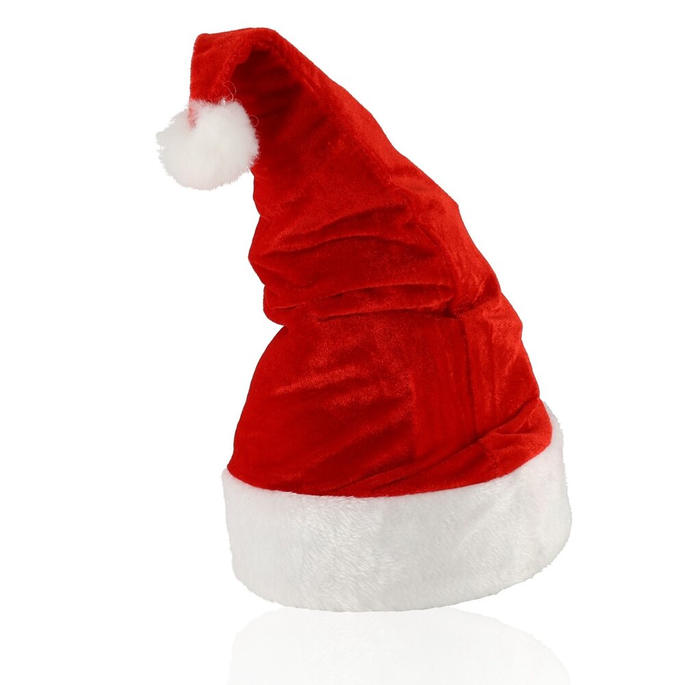 Discountershop Kerstmutsen Unisex - Pluche Rood/Wit - Set van 4 Luxe Kerstmutsen voor Kinderen & Volwassenen - 100% Polyester