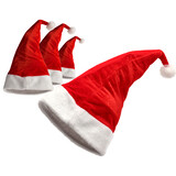 Discountershop Christmas Hats Unisex - Plush Red/White - Set of 4 Luxury Christmas Hats for Children & Adults - 100% Polyester Discountershop Christmas Hats Unisex - Plush Red/White - Set of 4 Luxury Christmas Hats for Children & Adults - 100% Polyester