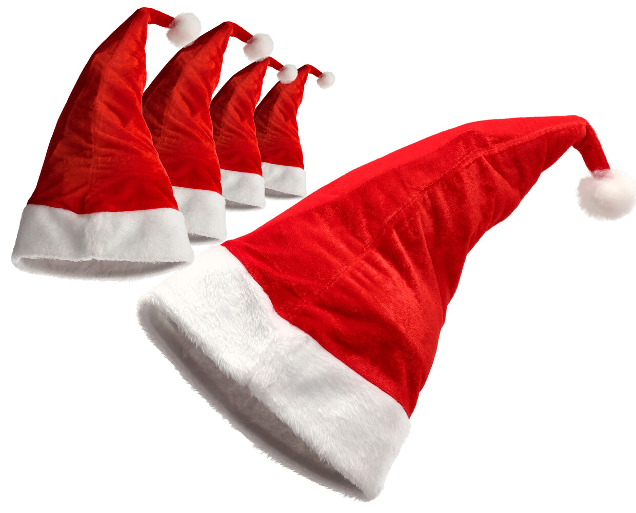 Discountershop Set van 5 Luxe Kerstmutsen Unisex - Pluche Rood/Wit - 100% Polyester - Voor Kinderen & Volwassenen - Perfect voor Feestelijke Gelegenheden Discountershop Set van 5 Luxe Kerstmutsen Unisex - Pluche Rood/Wit - 100% Polyester - Voor Kinderen & Volwassenen - Perfect voor Feestelijke Gelegenheden