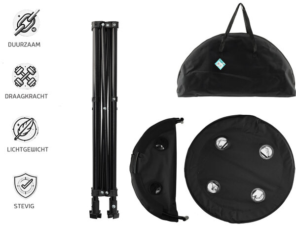 Discountershop Picnic Table Foldable Ø 72.5 cm - Lightweight Camping Table with Cup Holders & Cover - Round Foldable Table for Indoor & Outdoor Discountershop Picnic Table Foldable Ø 72.5 cm - Lightweight Camping Table with Cup Holders & Cover - Round Foldable Table for Indoor & Outdoor