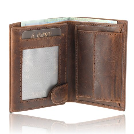 4 East RFID Portemonnee Leer - Leren Portemonnee Heren - Billfold met Muntvak - 7 Pasjes - Cadeau voor Man, Papa, Opa 4 East RFID Portemonnee Leer - Leren Portemonnee Heren - Billfold met Muntvak - 7 Pasjes - Cadeau voor Man, Papa, Opa
