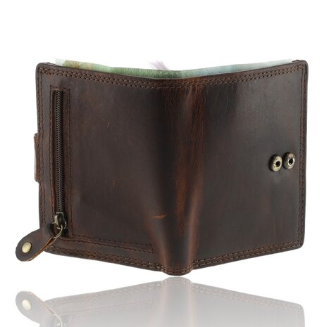 4 East Card Holder - Brown Calf Leather - Double Stitched - Holds 20 Cards + Coin Pocket - Genuine Leather Card Holder for Men & Women 4 East Card Holder - Brown Calf Leather - Double Stitched - Holds 20 Cards + Coin Pocket - Genuine Leather Card Holder for Men & Women