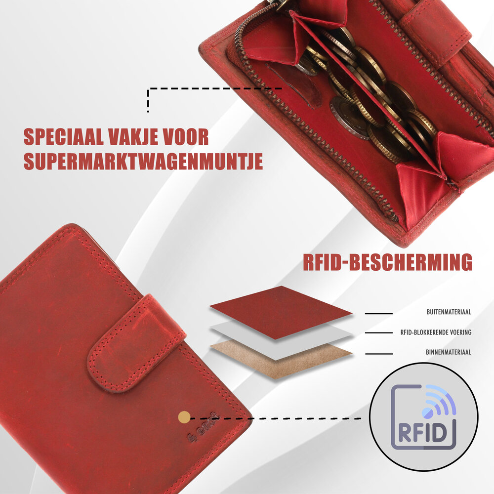 4 East Fashionable Red Leather Zipper Wallet | Women's Wallet With Coin Pocket | 9X13X3 Cm | 14 Passes | 10 Subjects 4 East Fashionable Red Leather Zipper Wallet | Women's Wallet With Coin Pocket | 9X13X3 Cm | 14 Passes | 10 Subjects