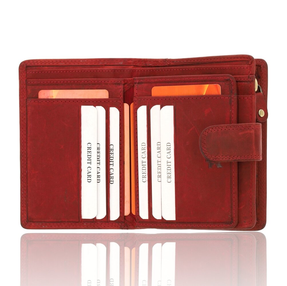 4 East Fashionable Red Leather Zipper Wallet | Women's Wallet With Coin Pocket | 9X13X3 Cm | 14 Passes | 10 Subjects 4 East Fashionable Red Leather Zipper Wallet | Women's Wallet With Coin Pocket | 9X13X3 Cm | 14 Passes | 10 Subjects