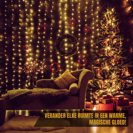 Discountershop Kerstverlichting | Clusterverlichting 576 LED Warm Wit | Voor Binnen & Buiten | +8 Lichtfuncties Discountershop Kerstverlichting | Clusterverlichting 576 LED Warm Wit | Voor Binnen & Buiten | +8 Lichtfuncties