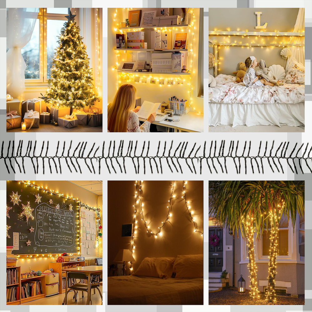 Discountershop Kerstverlichting | Clusterverlichting 576 LED Warm Wit | Voor Binnen & Buiten | +8 Lichtfuncties Discountershop Kerstverlichting | Clusterverlichting 576 LED Warm Wit | Voor Binnen & Buiten | +8 Lichtfuncties
