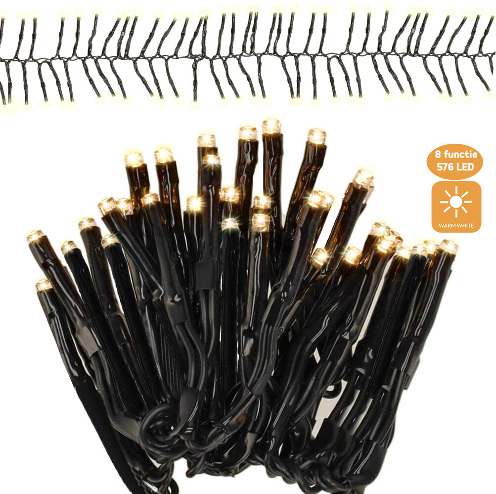 Discountershop Kerstverlichting | Clusterverlichting 576 LED Warm Wit | Voor Binnen & Buiten | +8 Lichtfuncties Discountershop Kerstverlichting | Clusterverlichting 576 LED Warm Wit | Voor Binnen & Buiten | +8 Lichtfuncties