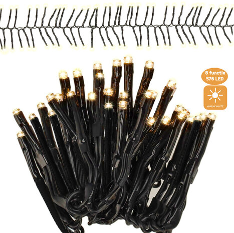 Discountershop Kerstverlichting | Clusterverlichting 576 LED Warm Wit | Voor Binnen & Buiten | +8 Lichtfuncties Discountershop Kerstverlichting | Clusterverlichting 576 LED Warm Wit | Voor Binnen & Buiten | +8 Lichtfuncties