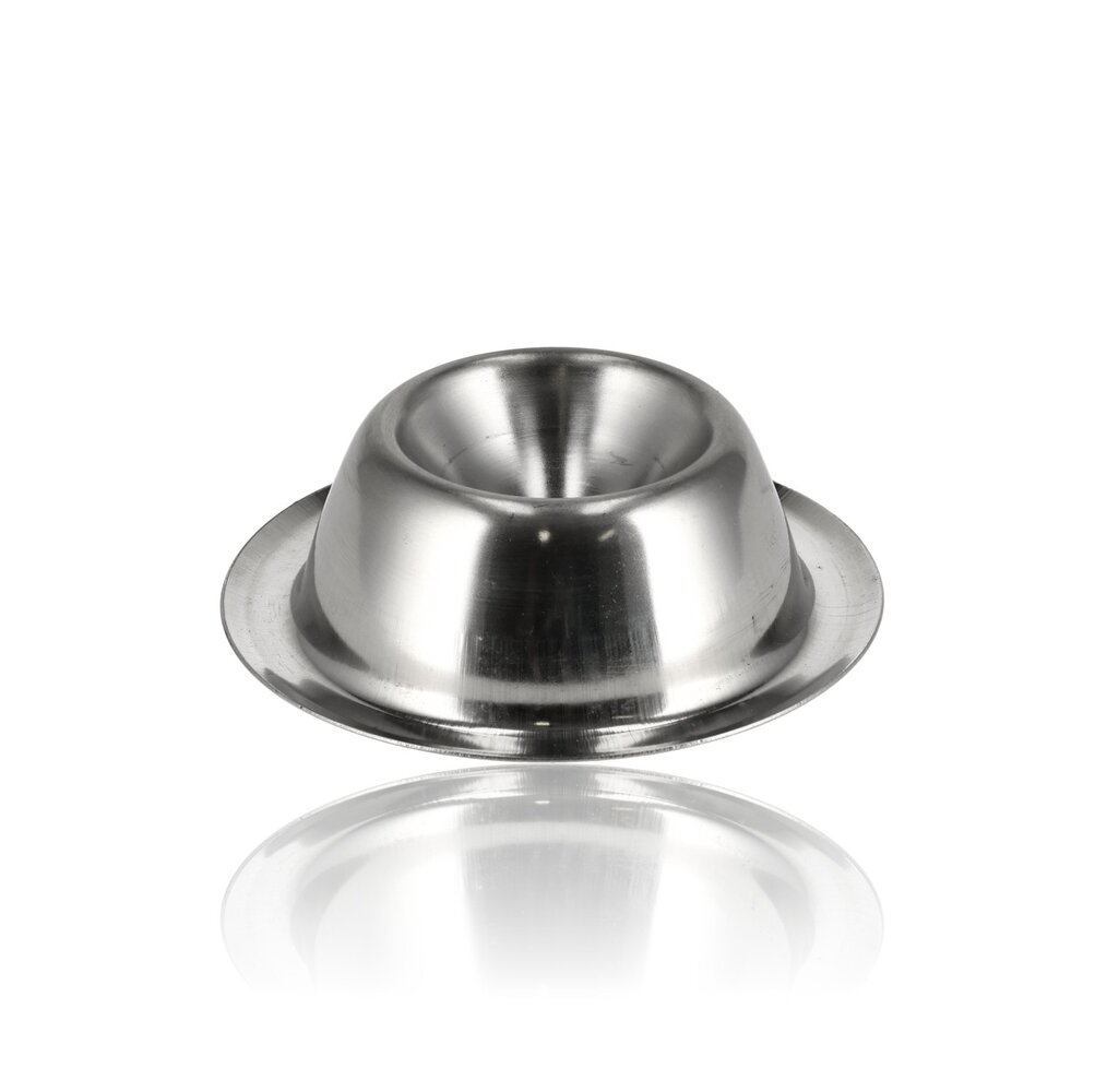 Discountershop Eierdopjes RVS Set van 2 | Stapelbare Zilveren Eierdopjes met Voet | Ontbijt & Pasen | Diameter 8,5cm, Hoogte 3,5cm