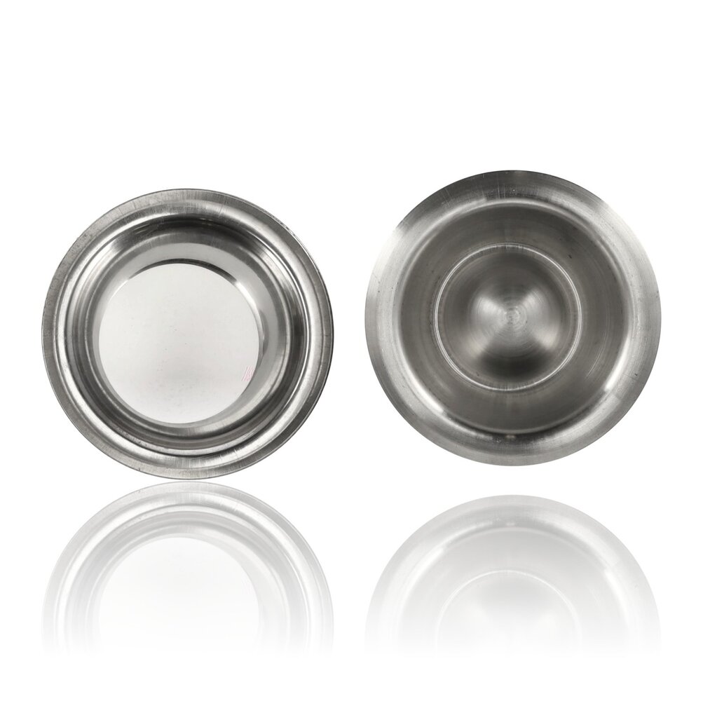 Discountershop Eierdopjes RVS Set van 2 | Stapelbare Zilveren Eierdopjes met Voet | Ontbijt & Pasen | Diameter 8,5cm, Hoogte 3,5cm