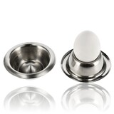 Discountershop Egg Cups Stainless Steel Set of 2 | Stackable Silver Egg Cups with Base | Breakfast & Easter | Diameter 8.5cm, Height 3.5cm Discountershop Egg Cups Stainless Steel Set of 2 | Stackable Silver Egg Cups with Base | Breakfast & Easter | Diameter 8.5cm, Height 3.5cm