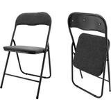 Discountershop Folding chair 43 cm seat height - Black table chair - Velvet folding chairs - Luxury folding chairs - Discountershop Folding chair 43 cm seat height - Black table chair - Velvet folding chairs - Luxury folding chairs -