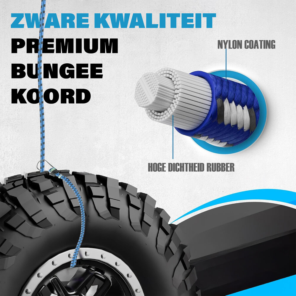 Discountershop Bagagebinder 80 cm Ø 10 mm – 4 Stuks - Sterke Spinbinder met 8 Elastische Armen & Haken – Blauw/Zwart – Voor Fiets, Auto & Motor Transport Discountershop Bagagebinder 80 cm Ø 10 mm – 4 Stuks - Sterke Spinbinder met 8 Elastische Armen & Haken – Blauw/Zwart – Voor Fiets, Auto & Motor Transport