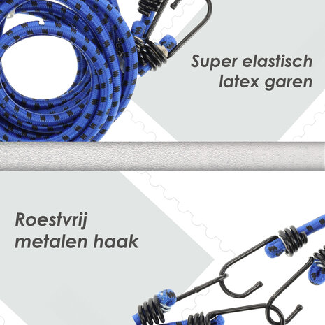 Discountershop Bagagebinder 80 cm Ø 10 mm – 4 Stuks - Sterke Spinbinder met 8 Elastische Armen & Haken – Blauw/Zwart – Voor Fiets, Auto & Motor Transport Discountershop Bagagebinder 80 cm Ø 10 mm – 4 Stuks - Sterke Spinbinder met 8 Elastische Armen & Haken – Blauw/Zwart – Voor Fiets, Auto & Motor Transport