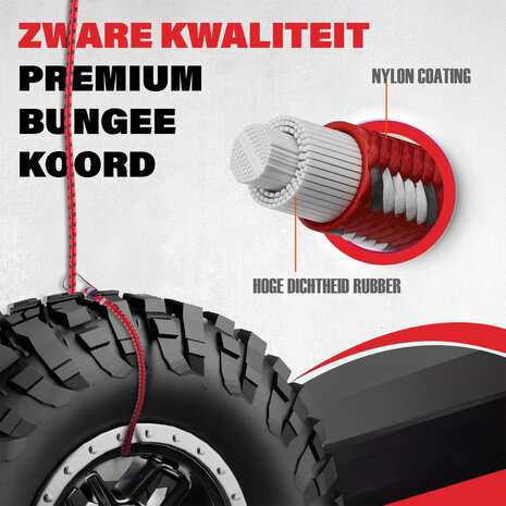 Discountershop Snelbinders met Haak - Rood - 4 Stuks - 80cm Ø 10mm - 8 Haken - Bagagedrager Achter voor Fiets & Meer