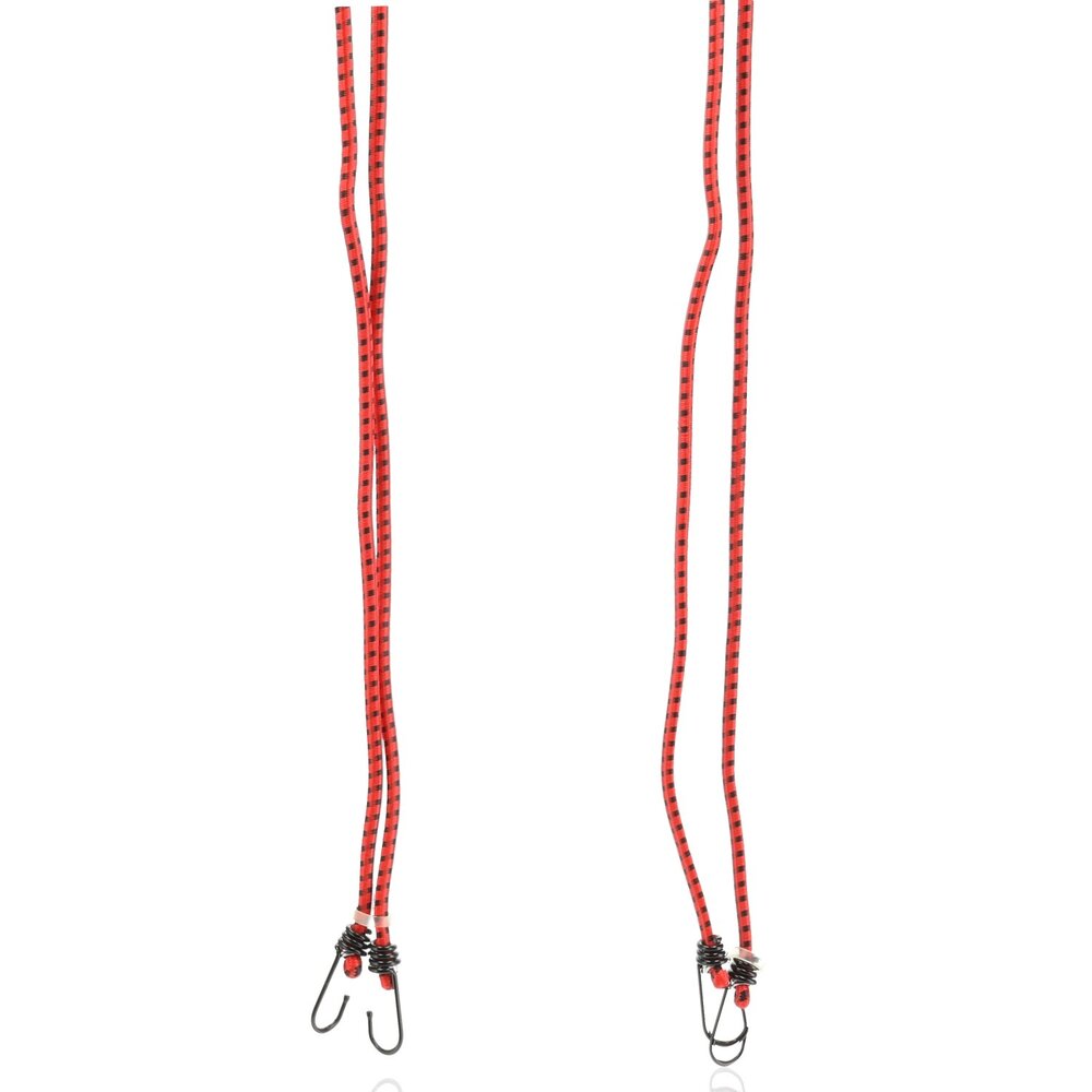 Discountershop Bungee Cord with Hooks - 4 Pieces with 8 Hooks - 80cm Ø 10mm - Red Luggage Straps for Bicycle Discountershop Bungee Cord with Hooks - 4 Pieces with 8 Hooks - 80cm Ø 10mm - Red Luggage Straps for Bicycle