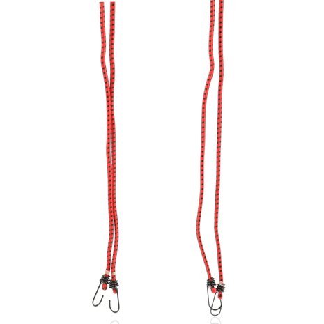 Discountershop Bungee Cord with Hooks - 4 Pieces with 8 Hooks - 80cm Ø 10mm - Red Luggage Straps for Bicycle Discountershop Bungee Cord with Hooks - 4 Pieces with 8 Hooks - 80cm Ø 10mm - Red Luggage Straps for Bicycle